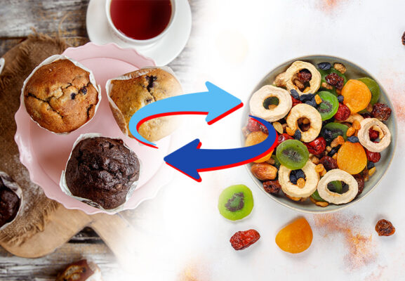 Swap Muffins for Dried Fruit Trail Mix 
